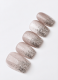 Starlight Elegance: Glitter Ombre Nails Set